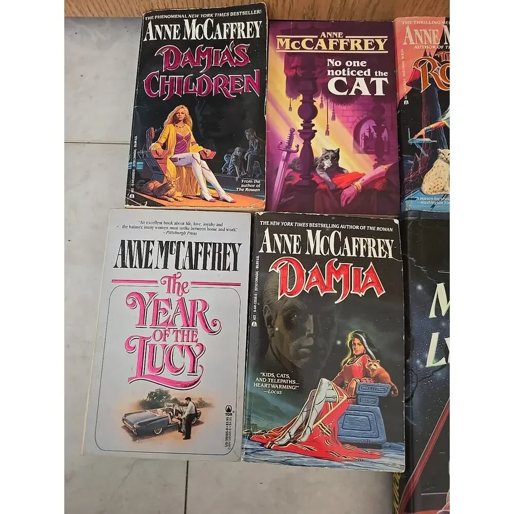 Lot of 7 VTG Anne McCaffrey Fantasy‎ Science Fiction Paperback & Hardcover Books